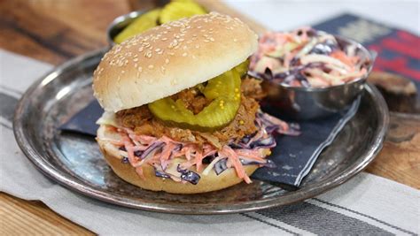 Saucy Slow Roasted Pulled Pork Burgers With Creamy Coleslaw