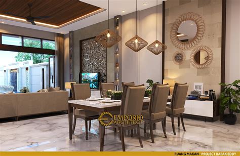 Desain Ruang Makan Rumah Villa Bali Modern Lantai Bapak Eddy Di