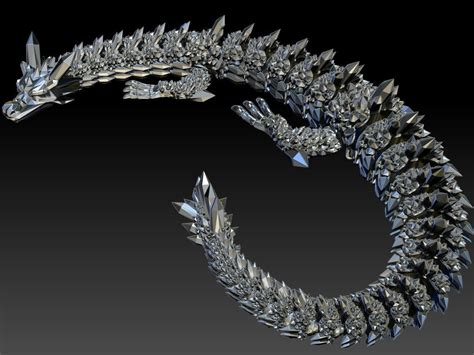 ARTICULATED CRYSTAL DRAGON FLEXI CRYSTAL DRAGON 3D PRINT 3D Model 3D