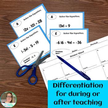 Solving Multi Step Absolute Value Equations Scavenger Hunt Activities