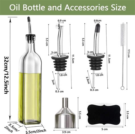 Buy Leaflai Oil Dispenser Oil Bottle For Kitchen 2 Pcs Glass Olive Oil