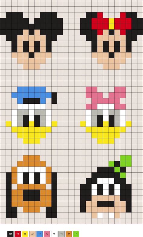 Mickey Mouse Perler Beads 30 Free Patterns Pixel Art Pattern