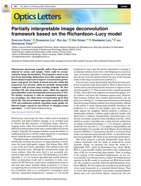 Pdf An Interpretable Image Deconvolution Framework Based On