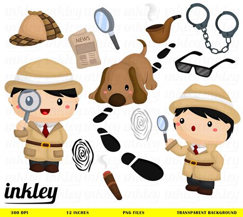 Detective Clipart Detective Clip Art Detective Png Dog Etsy