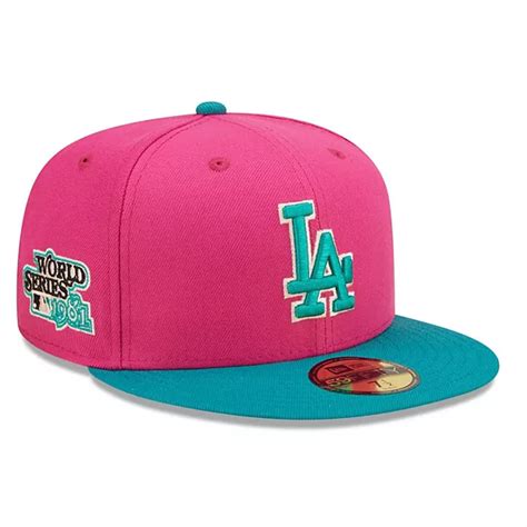 Mens New Era Pinkgreen Los Angeles Dodgers Cooperstown Collection 1981 World Series Passion