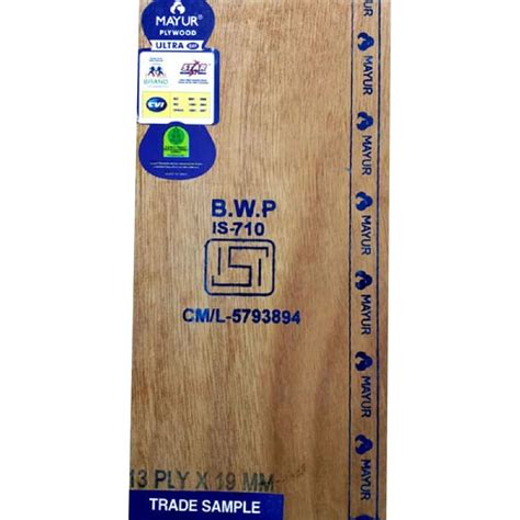 Mayur Ultra BWP Plywood Board Thickness 19mm Size 8 X 4 Feet H X W