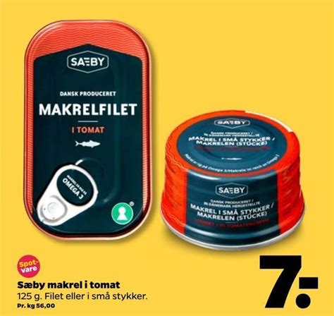 Sæby makrel i tomat tilbud hos Netto