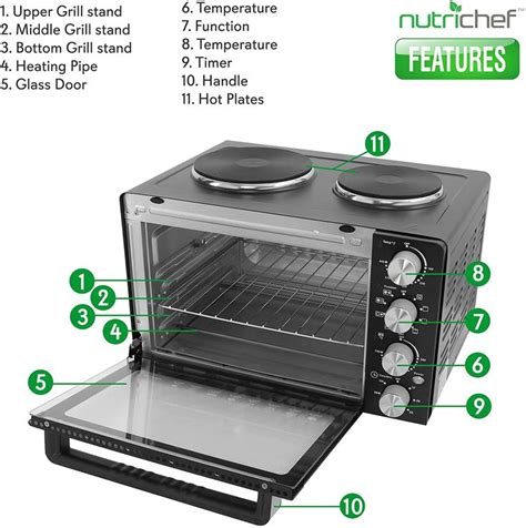 NutriChef 30 Quarts Kitchen Convection Oven 1400 Watt Countertop