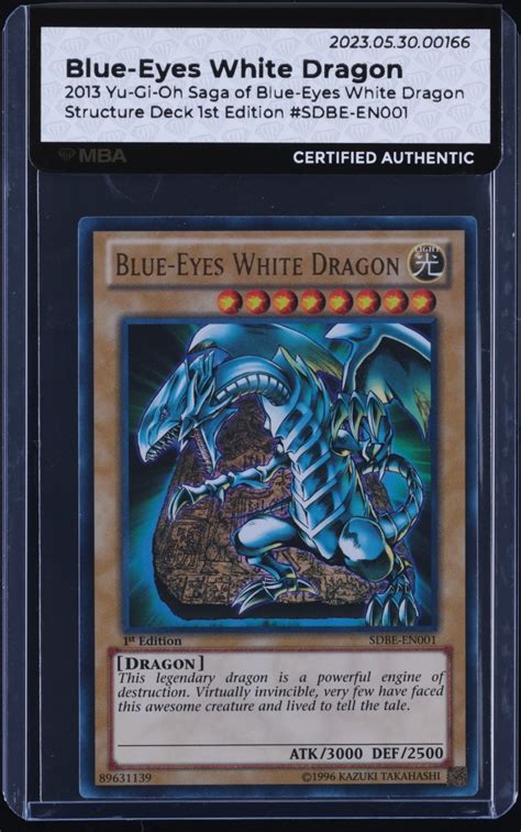 2013 Yu Gi Oh SDBE 1st Edition Blue Eyes White Dragon SDBE EN001 MBA