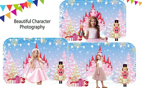 Allenjoy Winter Christmas Royal Pink Castle Bday Backdrop