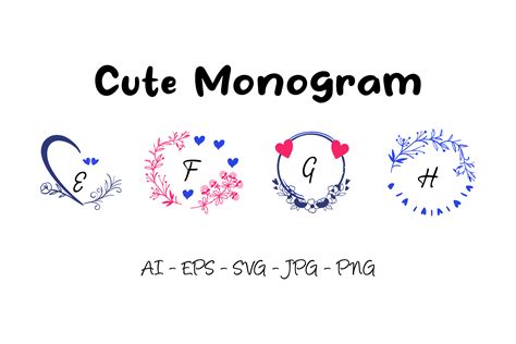 Cute Monogram Graphic By Luckygenic · Creative Fabrica