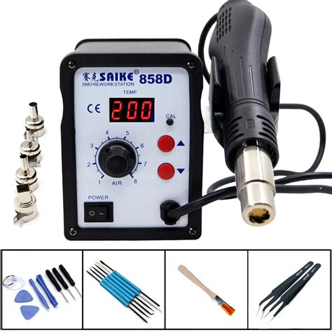 Saike 858D 220V Hot Air Gun 700W LED Digital Display SMD Rework BGA