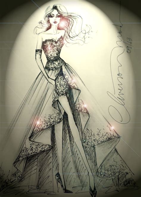 Desenhos De Moda Desenho De Moda Vestido Para Debutante Todo Bordado