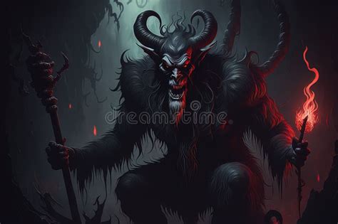 Satanic Bizarre Krampus Dark Style Scary Art Weird Abyssal