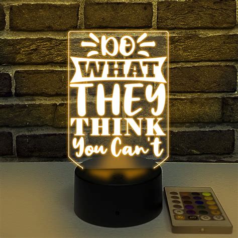 Motivational Quotes Acrylic Sign, Desk Lamp Night Light up Led Lights VWAQ BACR36 - Etsy