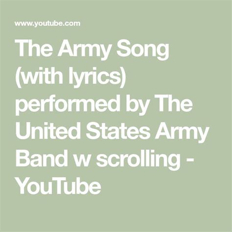 The Army Song With Lyrics Performed By The United States Army Band W