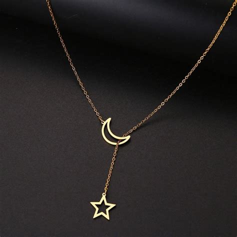 Buy Oomph Jewellery Gold Tone Star Moon Lariat Multi Layer Delicate