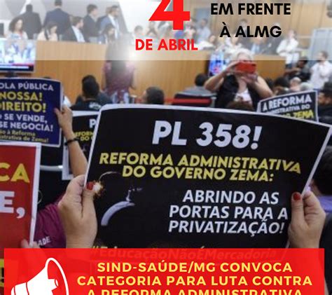 Sind Saúde MG convoca categoria para luta contra a reforma