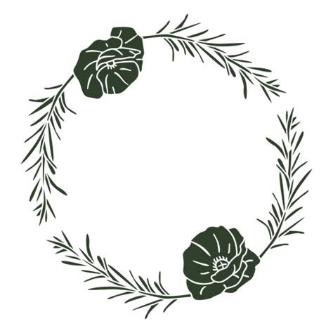 Design Png E Svg De Traço Preenchido Com Ornamento Circular De Flores E