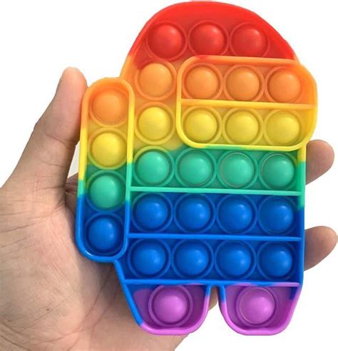 Among Us Rainbow Pop It Fidget Sensory Toy Among Us Popper Fidget Pop