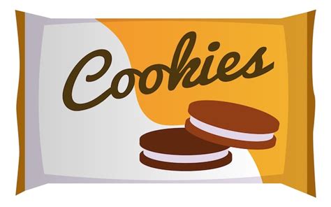 Paquete De Galletas Icono Plano De Postre Dulce Envuelto Vector Premium