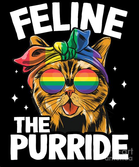 Feline The Purride Cat Lgbt Gay Pride Lgbtq Digital Art By Lisa Stronzi