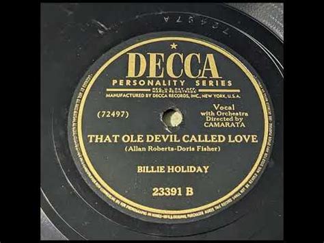 Billie Holiday Orchestra That Ole Devil Called Love Youtube