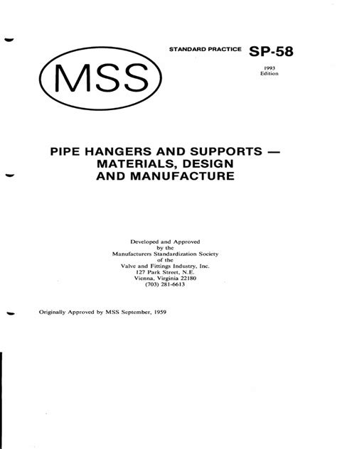 MSS SP58 Pipe Hangers and Supports PDF | PDF