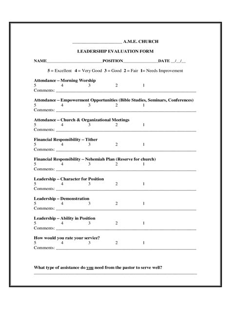 Leadership Evaluation Form 2 Free Templates In Pdf Word Excel Download