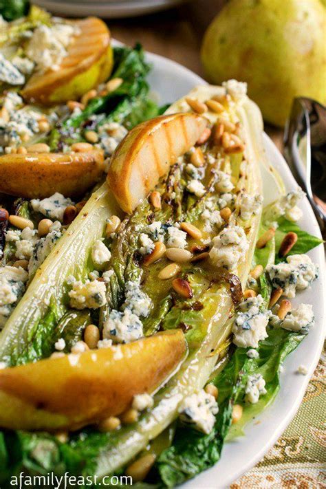 Grilled Romaine Hearts With Pears And Bleu Cheese