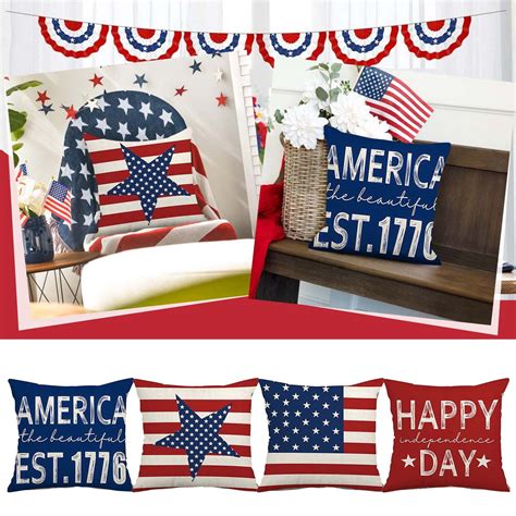 Ewgqwb Throw Pillow Covers Th Of July Independence Day Walmart