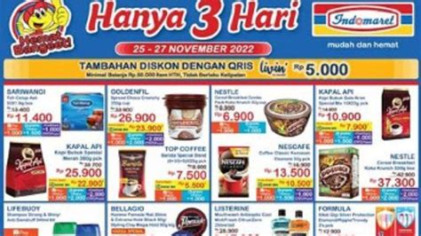 BARU Promo JSM Indomaret 26 November 2022 Belanja Hemat Jelang Akhir