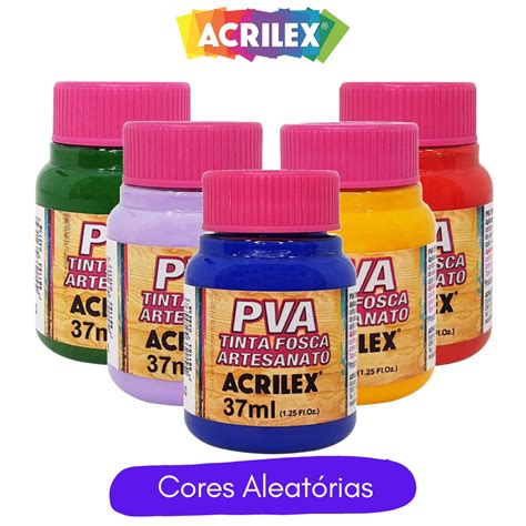 Tinta Acrilex Para Artesanato Pva Fosca Ml Kit Unidades