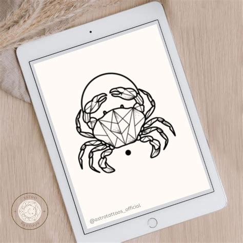 Geometric Crab Cancer Tattoo Design - Astro Tattoos