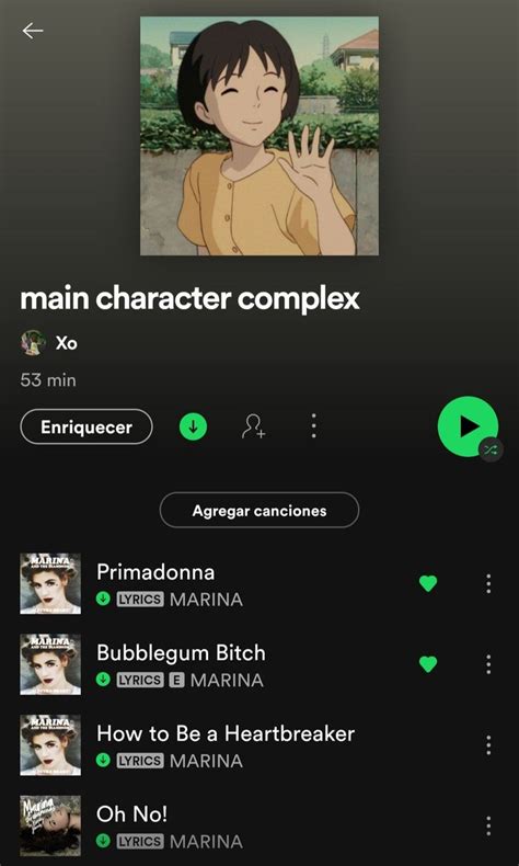 Spotifyanimemúsicainspomusic Main Characters Pov Spotify Maine