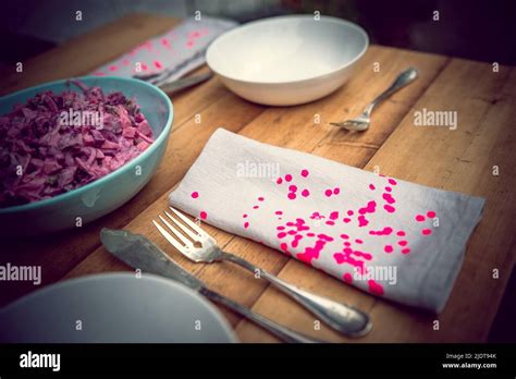 Heringssalat Table Arrangement Stock Photo Alamy