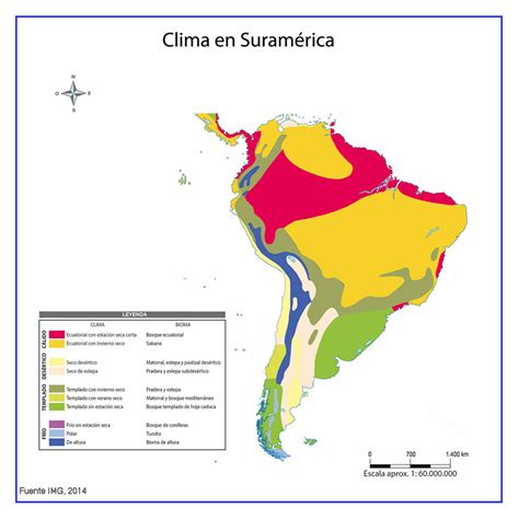 Mapa Con Los Climas De América A Color