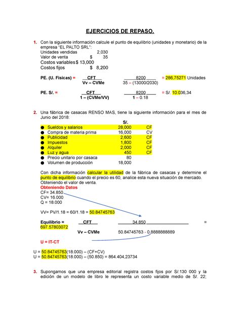 recoger Facultad Ojalá ejercicios para calcular costos fijos y