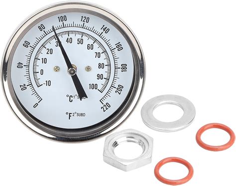 Amazon Weldless Bi Metal Thermometer Kit 1 2 MNPT 0 220F For