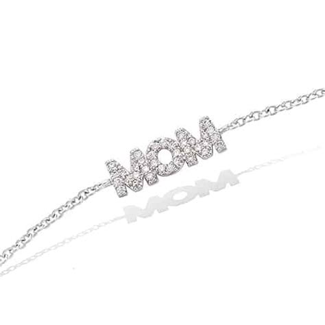 Bracelet Argent Mom Oxydes Blancs Kebijoox Bijouterie En Ligne