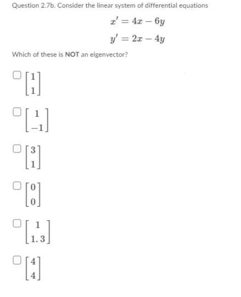 Answered Question 2 7b Consider The Linear… Bartleby