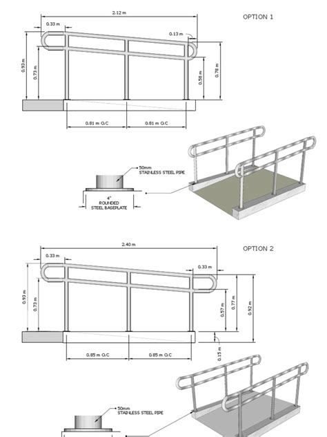 Ramp Handrails Utility Dimensions Drawings 45 Off