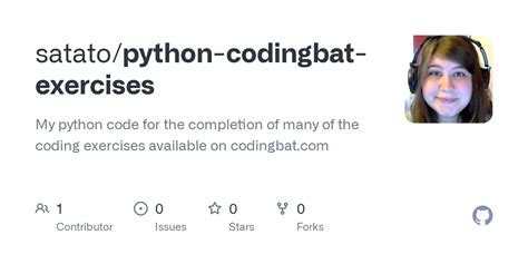 Github Satatopython Codingbat Exercises My Python Code For The