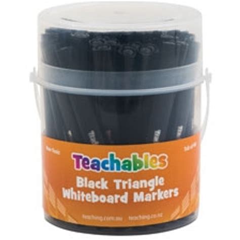 TEACHABLES TRIANGULAR WHITEBOARD MARKERS TUB OF 48 BLACK - Rapid Office ...