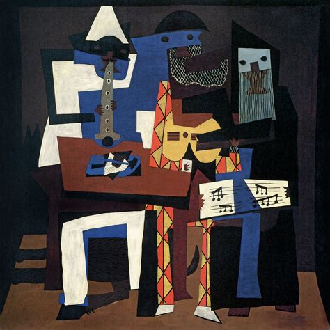 Three Musicians by Pablo Picasso (18"H x 18"W x 1.5"D) - Pablo Picasso