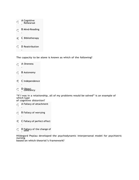 Solution Nrnp Psychotherapy With Multiple Modalities Midterm Exam