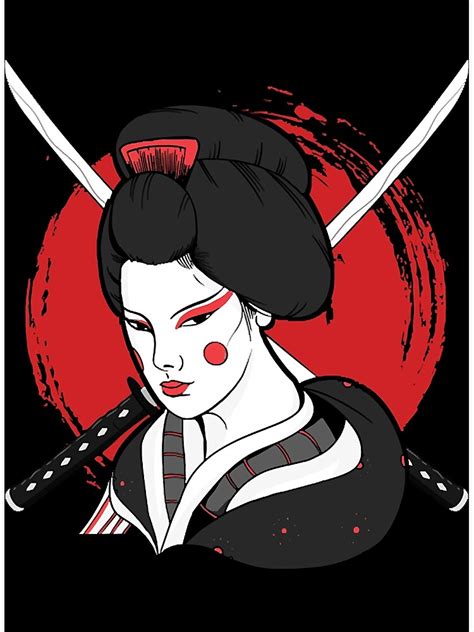 Japanese Geisha Japan Tradtional Art Geisha Katana Poster For Sale