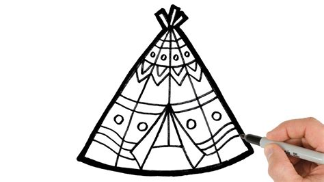 How To Draw Teepee Tent Easy Things Drawing YouTube