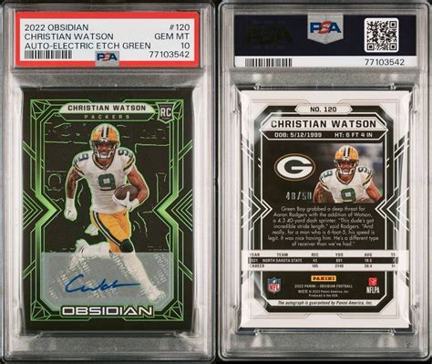 Panini Obsidian Rookies Electric Etch Green Autographs