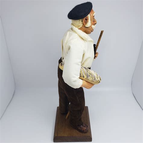 Santons De Provence Man With Beret And His Bread Figurine Etsy